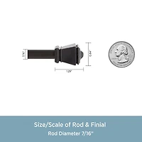Kenney Amelia Petite Cafe Decorative 7/16 Adjustable Curtain Rod