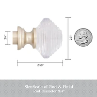 Kenney Designer Collection™  Selah Acrylic Knob 3/4 Adjustable Curtain Rod