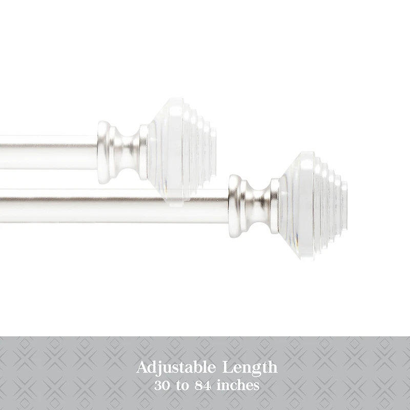 Kenney Designer Collection™ Selah Acrylic Knob 3/4 Adjustable Curtain Rod