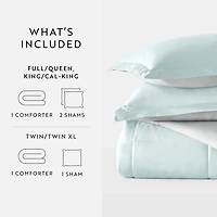 Casual Comfort Solid Reversible Lightweight Down Alternative Comforter Set