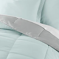 Casual Comfort Solid Reversible Lightweight Down Alternative Comforter Set