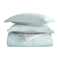 Casual Comfort Solid Reversible Lightweight Down Alternative Comforter Set
