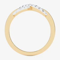 G-H / Si1-Si2) Womens 1/4 CT. T.W. Lab Grown White Diamond 10K Gold Infinity Bypass Cocktail Ring