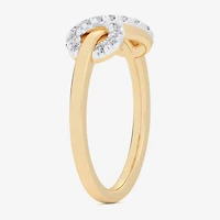 G-H / Si1-Si2) Womens 1/4 CT. T.W. Lab Grown White Diamond 10K Gold Infinity Bypass Cocktail Ring