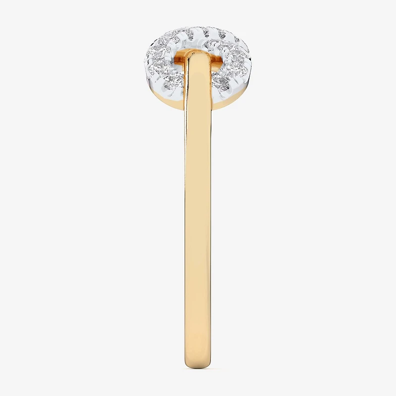G-H / Si1-Si2) Womens 1/4 CT. T.W. Lab Grown White Diamond 10K Gold Infinity Bypass Cocktail Ring