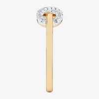 G-H / Si1-Si2) Womens 1/4 CT. T.W. Lab Grown White Diamond 10K Gold Infinity Bypass Cocktail Ring