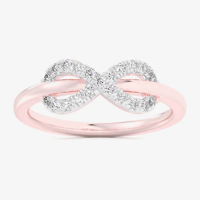 (G-H / Si1-Si2) Womens 1/4 CT. T.W. Lab Grown White Diamond 10K Gold Infinity Bypass Cocktail Ring