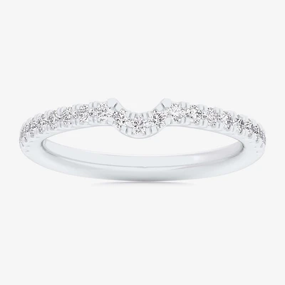 (G-H / Si1-Si2) Womens 2MM 1/4 CT. T.W. Lab Grown White Diamond 10K Gold Wedding Band