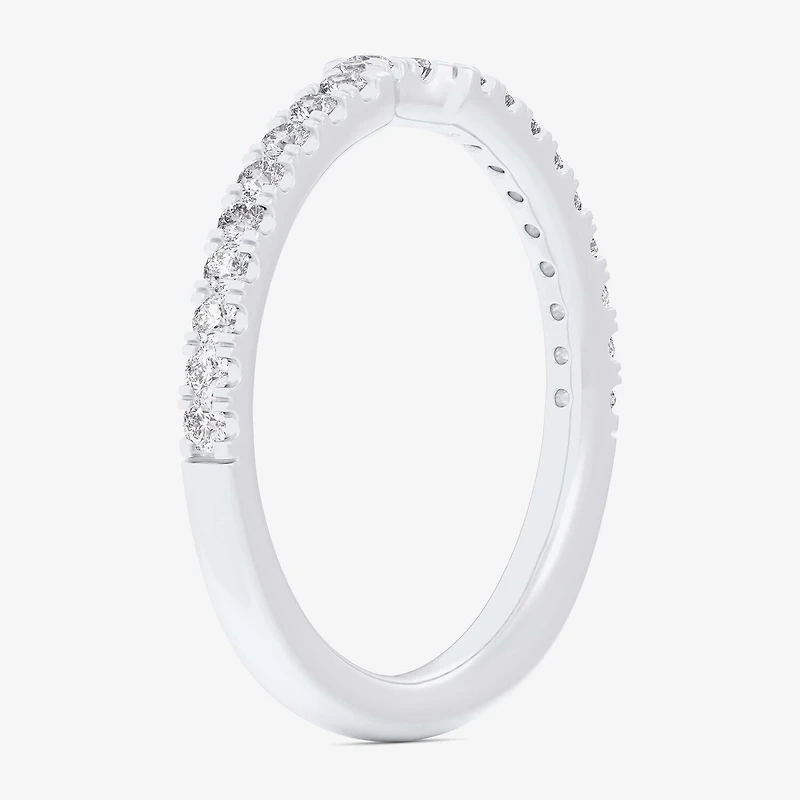 (G-H / Si1-Si2) Womens 2MM 1/4 CT. T.W. Lab Grown White Diamond 10K Gold Wedding Band