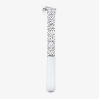 (G-H / Si1-Si2) Womens 2MM 1/4 CT. T.W. Lab Grown White Diamond 10K Gold Wedding Band
