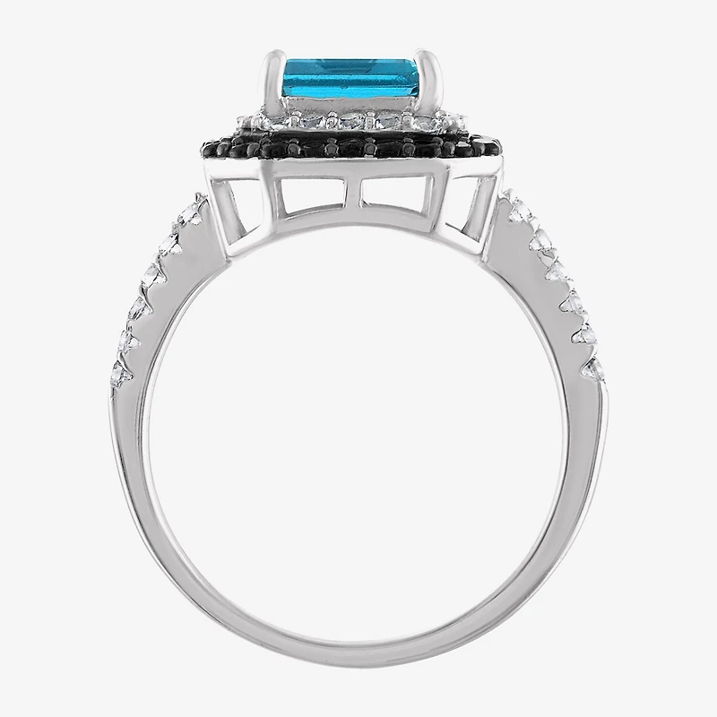 Womens Genuine Topaz Sterling Silver Cocktail Ring