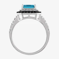 Womens Genuine Topaz Sterling Silver Cocktail Ring