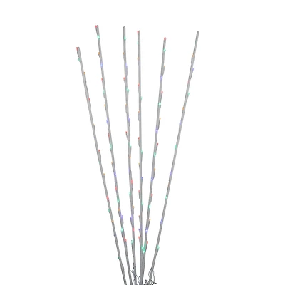 Set of 6 Branch Spray Driveway Pathway Markers - 6 ft Multi-Color LED Lights