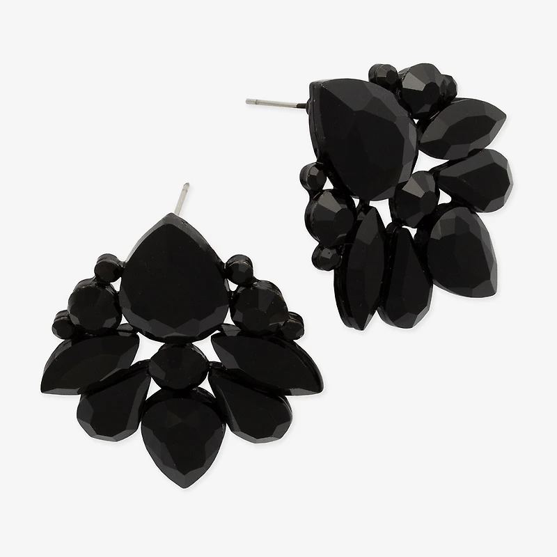 Bijoux Bar Womens Black Glass Drop Earrings