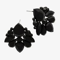 Bijoux Bar Womens Black Glass Drop Earrings