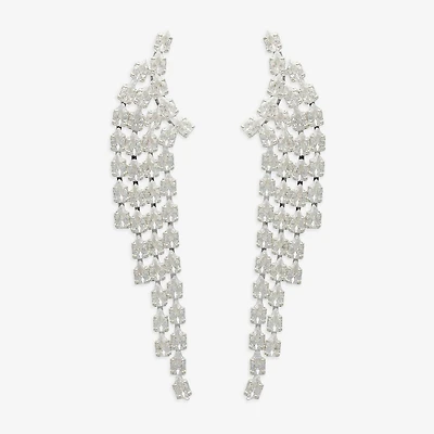 Bijoux Bar Silver Tone Womens Cubic Zirconia Drop Earrings