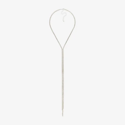 Bijoux Bar Silver Tone Womens Glass 18 1/2 Inch Y Necklace