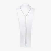 Bijoux Bar Silver Tone Womens Glass 18 1/2 Inch Y Necklace