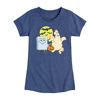 Patrick Trick Treating Big Kid Girls Crew Neck Short Sleeve Spongebob T-Shirt