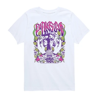 Big Kid Girls Crew Neck Short Sleeve Pink Floyd T-Shirt