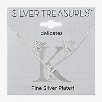 Silver Treasures Delicates Initial Womens Cubic Zirconia Pure Over Brass 2-pc. Jewelry Set