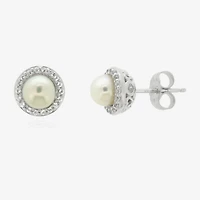 Limited Quantities! Genuine White Cultured Freshwater Pearl 10K Gold 7mm Stud Earrings