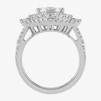 (G / Si2) Womens 21.5MM Lab Grown Diamond 14K Gold Pear Cluster Band