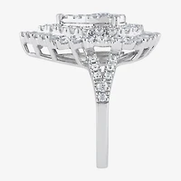 (G / Si2) Womens 21.5MM Lab Grown Diamond 14K Gold Pear Cluster Band