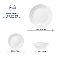 Corelle Linen Weave 12-pc. Glass Dinnerware Set