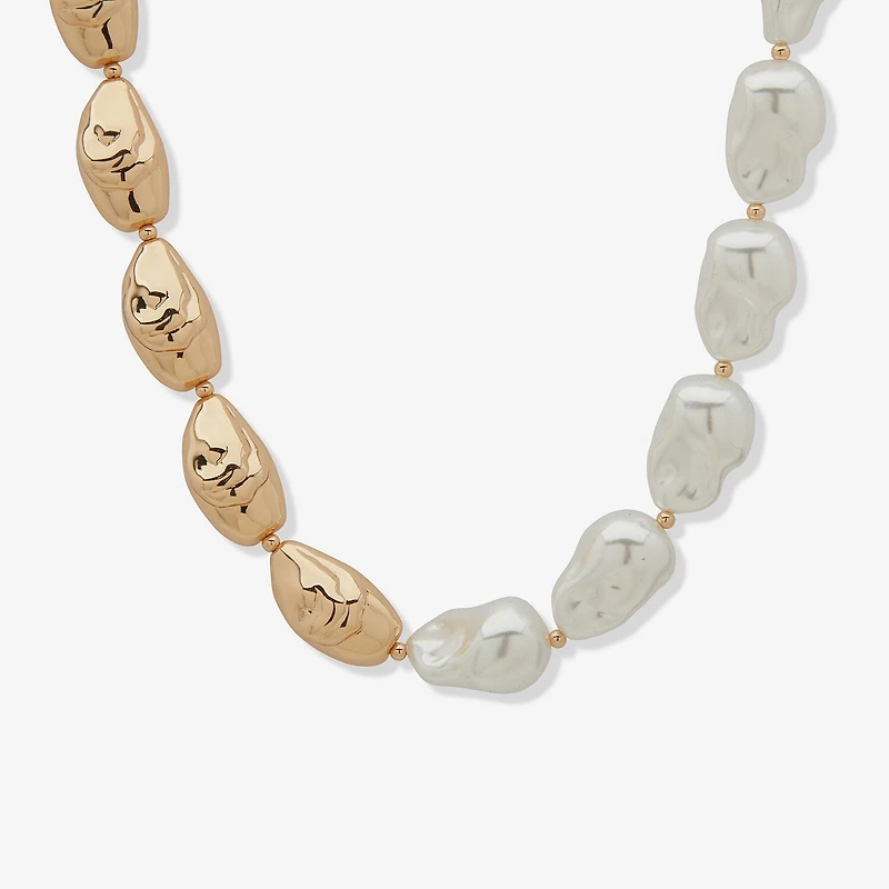 Worthington Gold Tone Womens 17 Inch Collar Necklace
