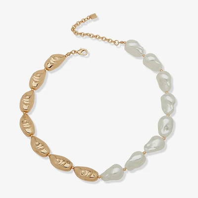 Worthington Gold Tone Womens 17 Inch Collar Necklace