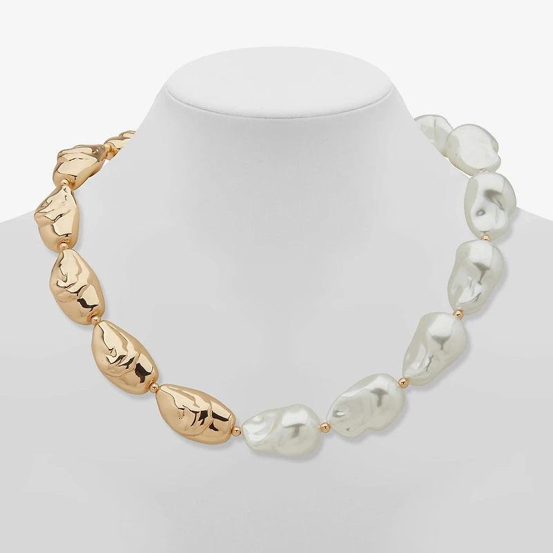 Worthington Gold Tone Womens 17 Inch Collar Necklace