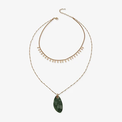 a.n.a Gold Tone Womens 18 Inch Strand Necklace