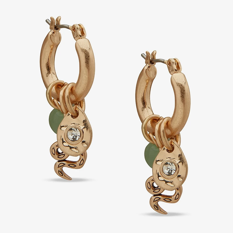 a.n.a Gold Tone Womens 33mm Hoop Earrings