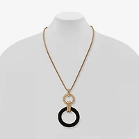 Worthington Gold Tone Womens 34 Inch Pendant Necklace