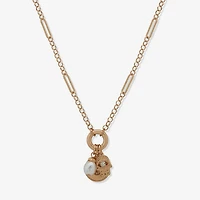 a.n.a Gold Tone Womens White 18 Inch Strand Necklace