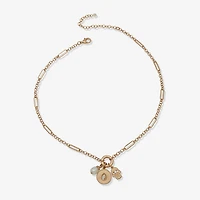 a.n.a Gold Tone Womens White 18 Inch Strand Necklace