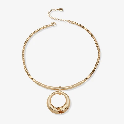 Worthington Gold Tone Womens 17 Inch Pendant Necklace