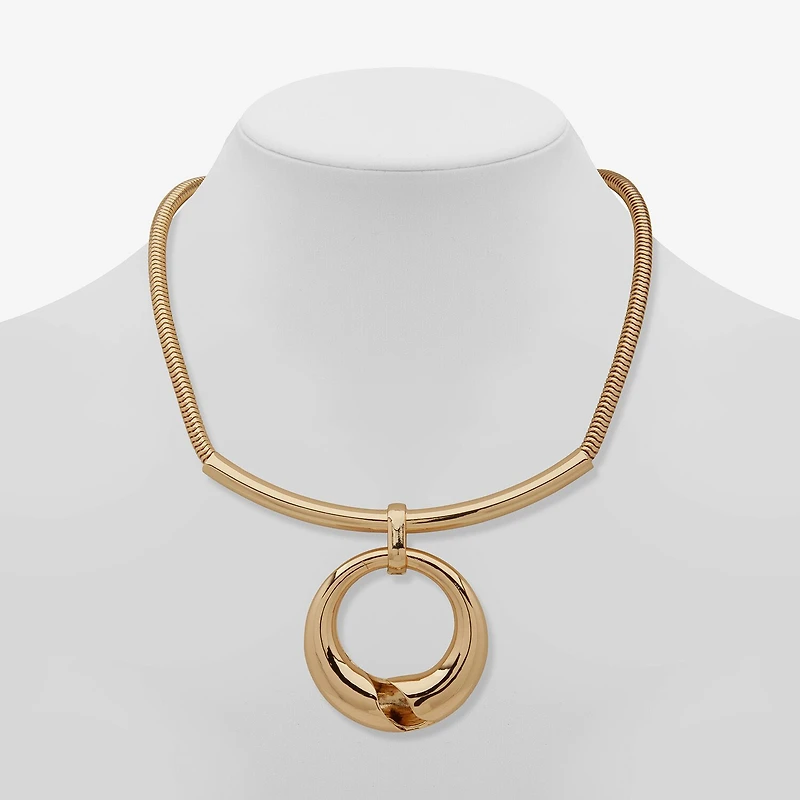 Worthington Gold Tone Womens 17 Inch Pendant Necklace