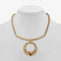 Worthington Gold Tone Womens 17 Inch Pendant Necklace