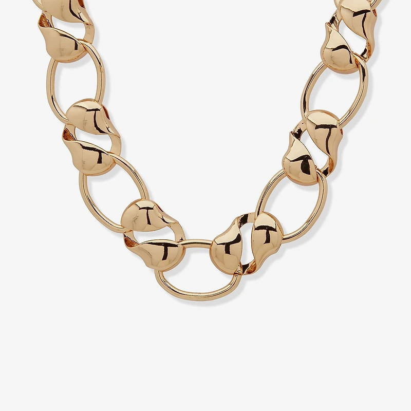 Worthington Gold Tone Womens 17 Inch Collar Necklace