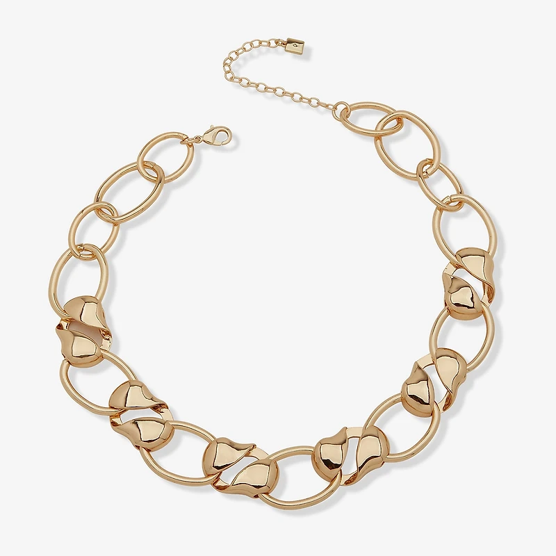 Worthington Gold Tone Womens 17 Inch Collar Necklace