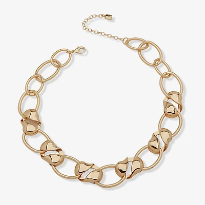 Worthington Gold Tone Womens 17 Inch Collar Necklace