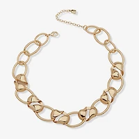 Worthington Gold Tone Womens 17 Inch Collar Necklace