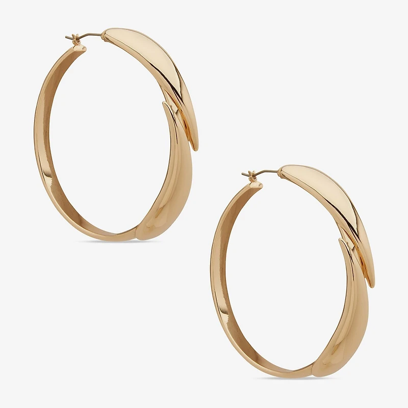Worthington Gold Tone Womens 58.4mm Hoop Earrings