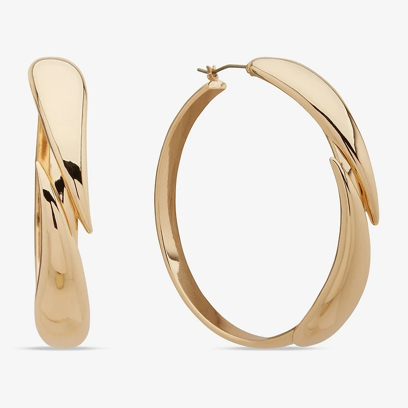 Worthington Gold Tone Womens 58.4mm Hoop Earrings