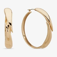 Worthington Gold Tone Womens 58.4mm Hoop Earrings