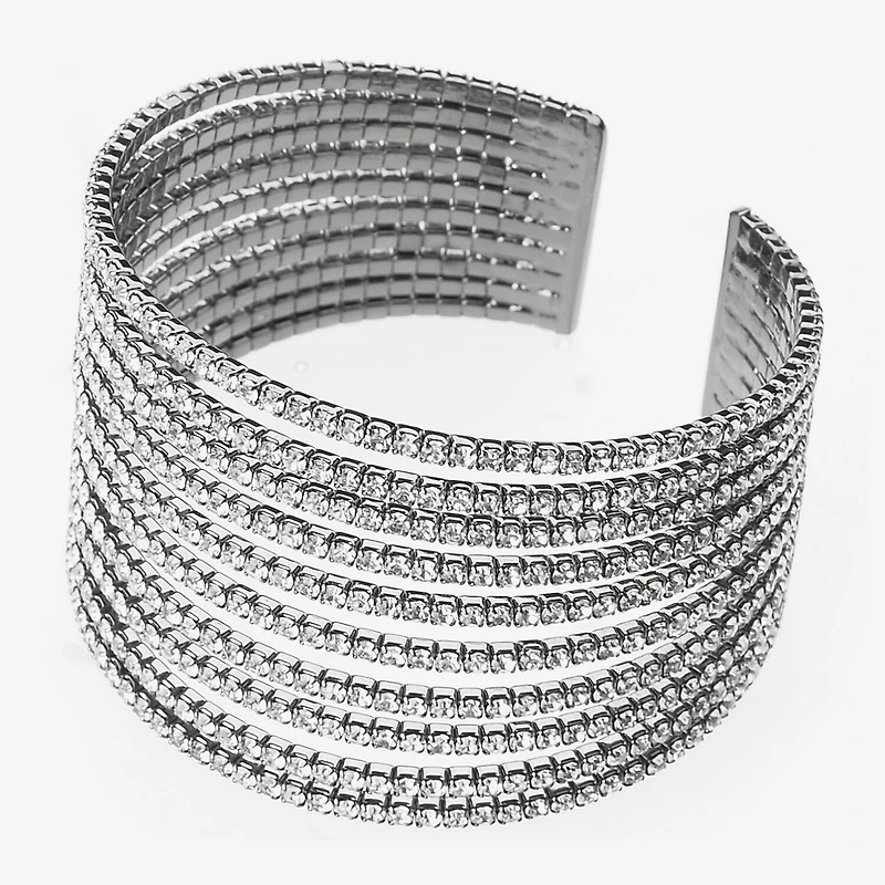 Bijoux Bar Black Womens Glass Cuff Bracelet