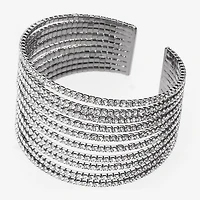 Bijoux Bar Black Womens Glass Cuff Bracelet