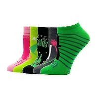 Wicked Womens Multi-Pack 5 Pair Wicked No Show Socks